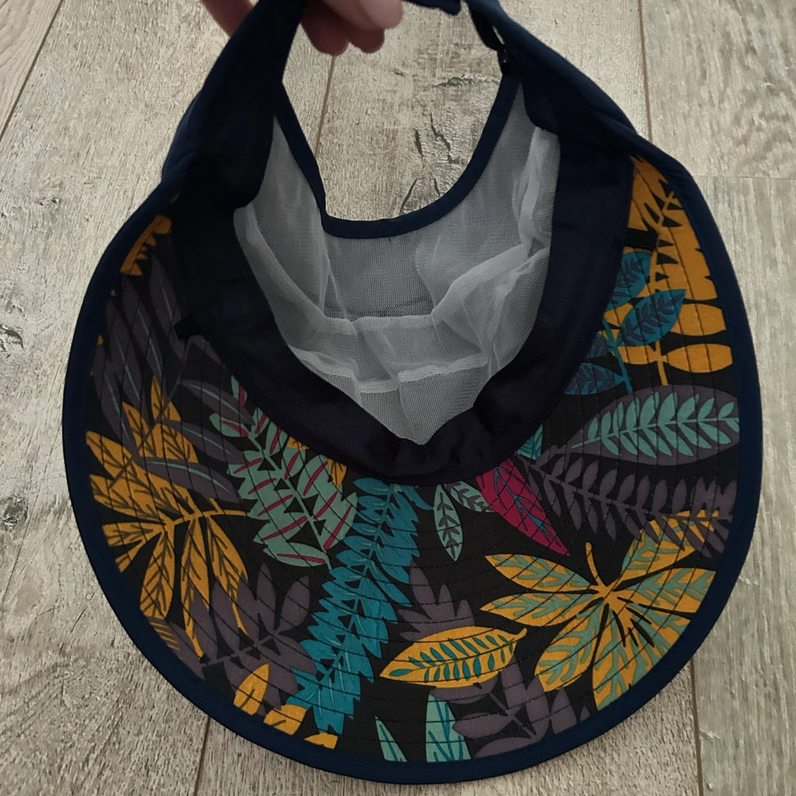 Gorra de verano con estampado de hojas tropicales, azul oscuro – Talla única – photo 5
